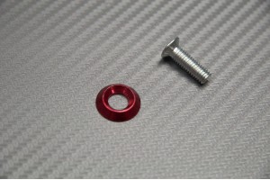 Decorative screw with colored washer