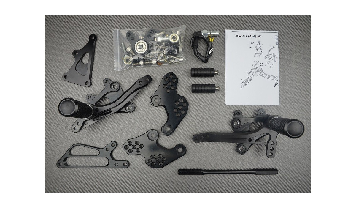 Pedane Arretrate Regolabili WOOSTAR Per Honda CBR 600 2003-2006 - Foto 2
