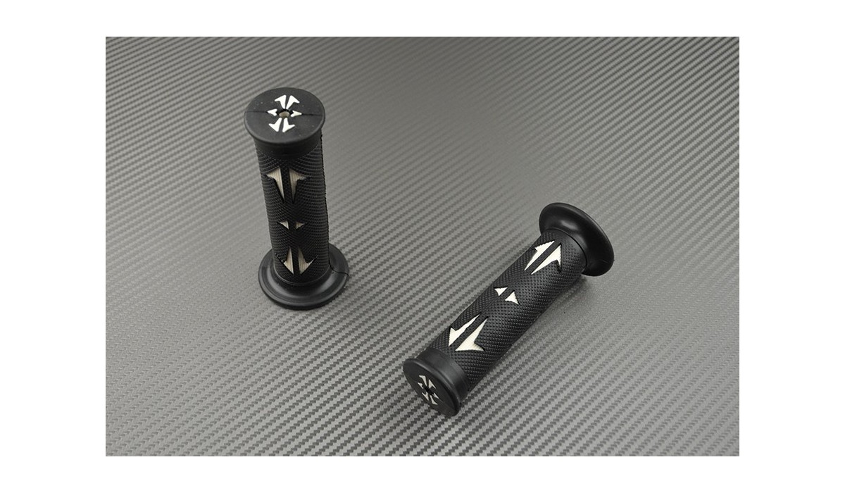 white handlebar grips