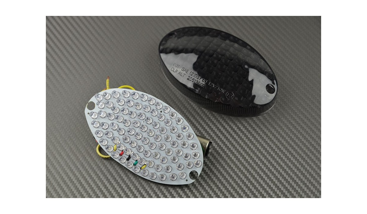 Fanale Posteriore A LED Con Indicatori Di Direzione Integrati Per Yamaha YZF-R1 2004-2006, Lente Fumè, Omologabile - 2
