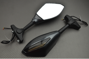 Pair of "Universal" Rearview Mirrors with Integrated Turn Signals for Sportbikes / Sport GT